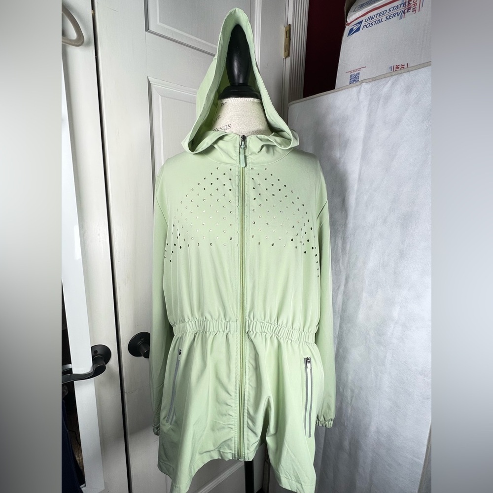 Cali Sport Womens Hoodie Celery Green Long Sleeve Breathable Comfort Hike 2X